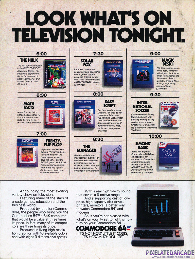 Commodore 64 Advertisement: Commodore 1985 magazine ad