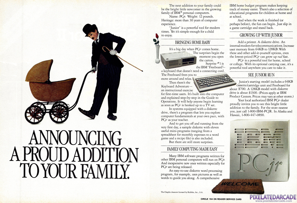 IBM PC/Compatibles Advertisement: IBM PCjr - April 1984 magazine ad