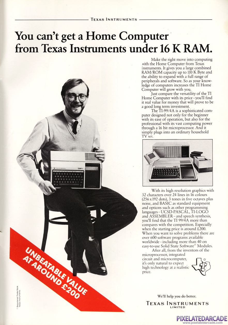 TI-99/4A Advertisement: August 1982 magazine ad