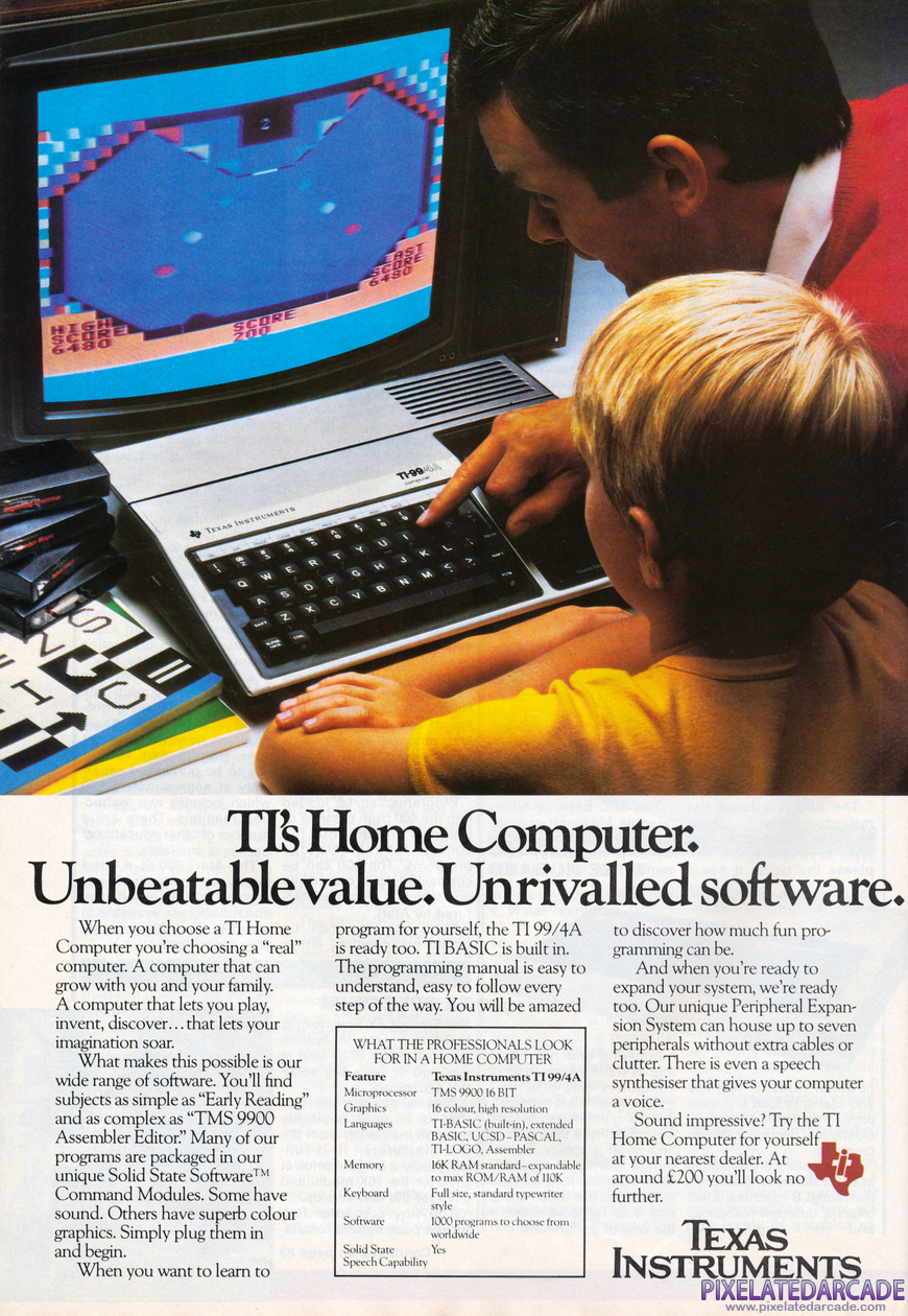 TI-99/4A Advertisement: November 1982 magazine ad