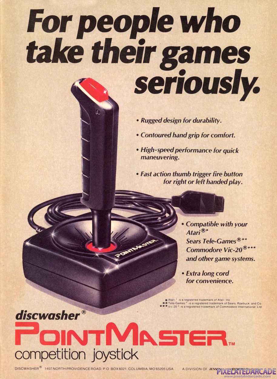 PointMaster Competition Joystick Advertisement: January 1983 magazine ad