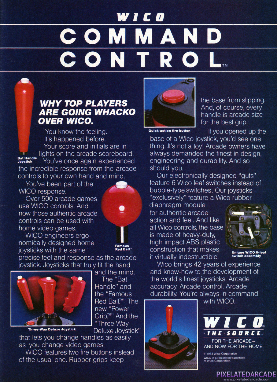 Wico Command Control Joystick Advertisement: January 1984 magazine ad