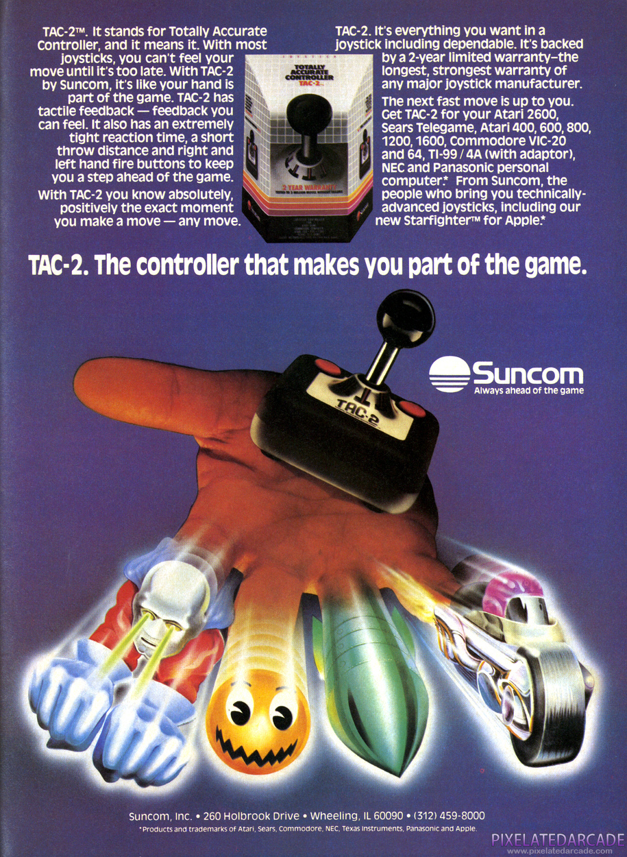 Suncom TAC-2 Advertisement: October 1984 magazine ad