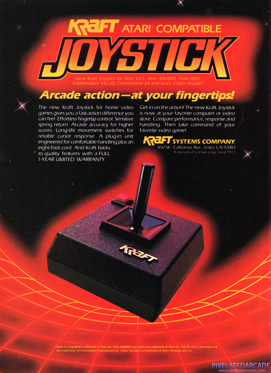 Kraft Atari Compatible Joystick Advertisement: September 1983 magazine ad