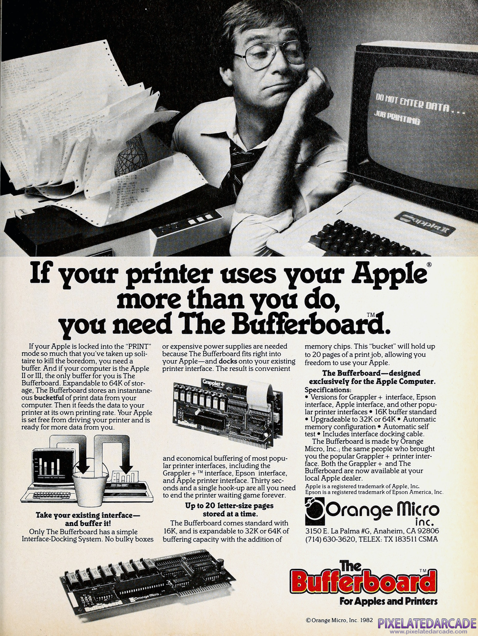Bufferboard, The Advertisement: December 1982 magazine ad