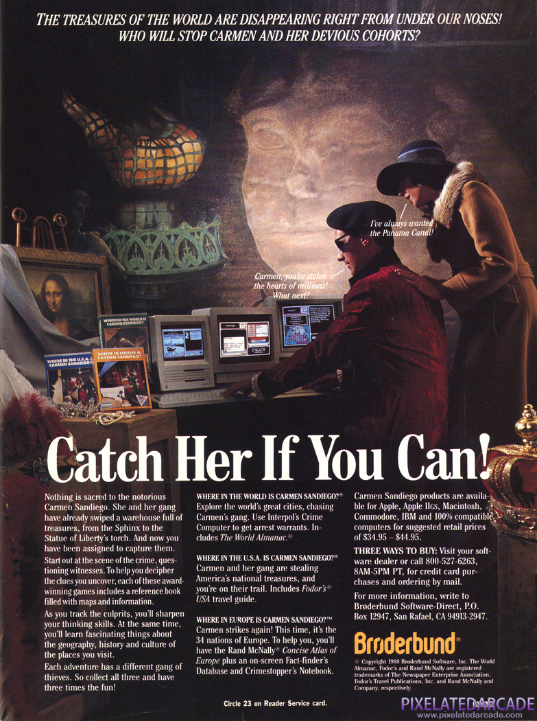 Carmen Sandiego Series Advertisement: Fall 1988 magazine ad