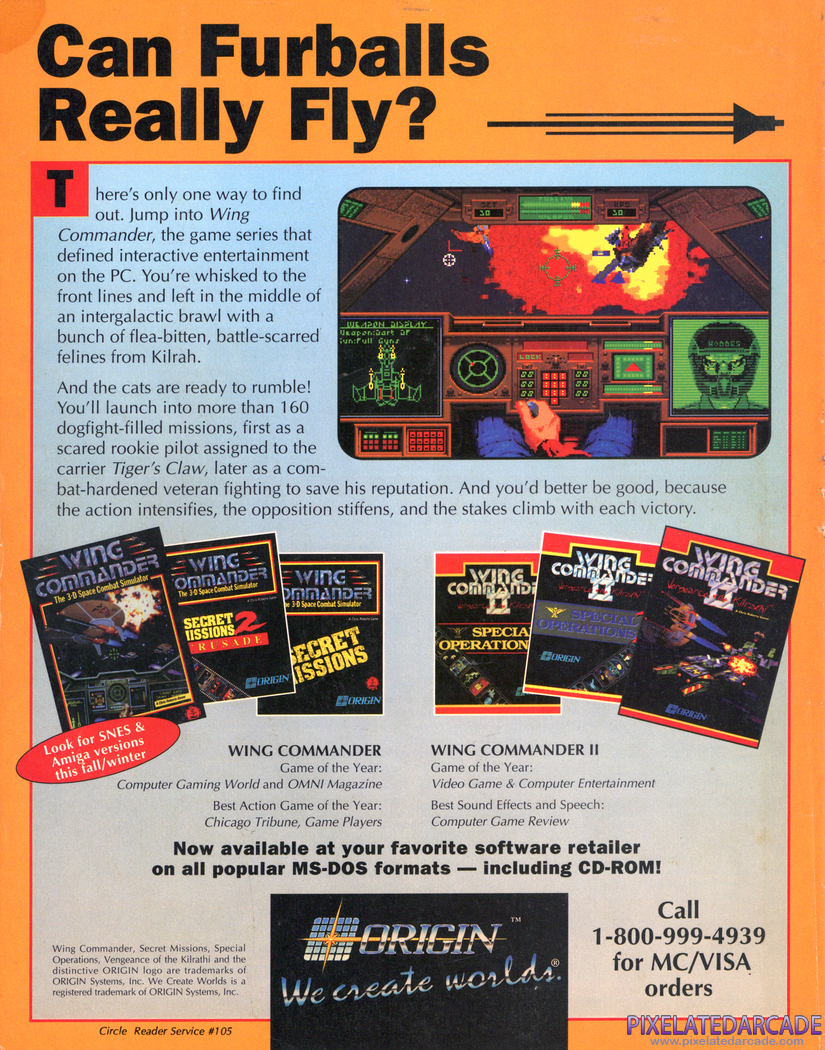 Wing Commander Series Advertisement: November 1992 magazine ad
