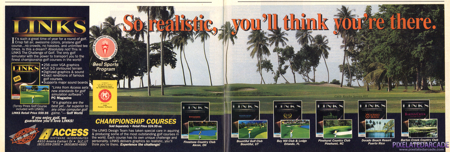 Links Championship Course Add-Ons Advertisement: February 1992 magazine ad