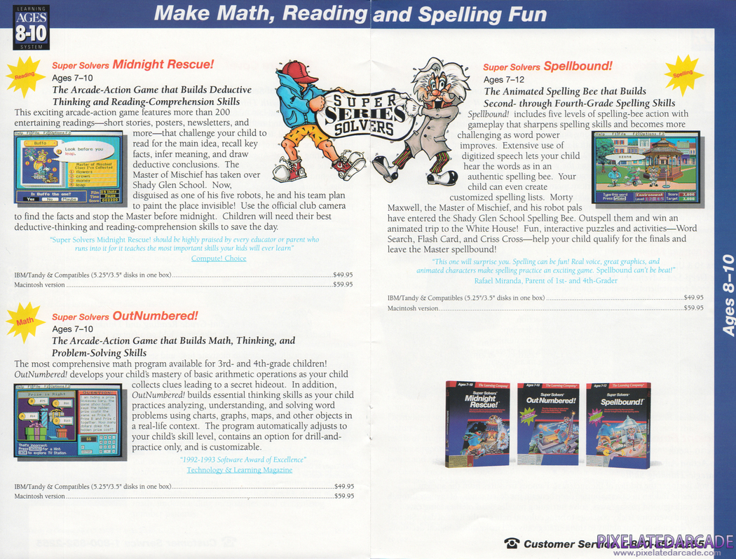 Super Solvers Series Advertisement: The Learning Company 1992-1993 product catalog