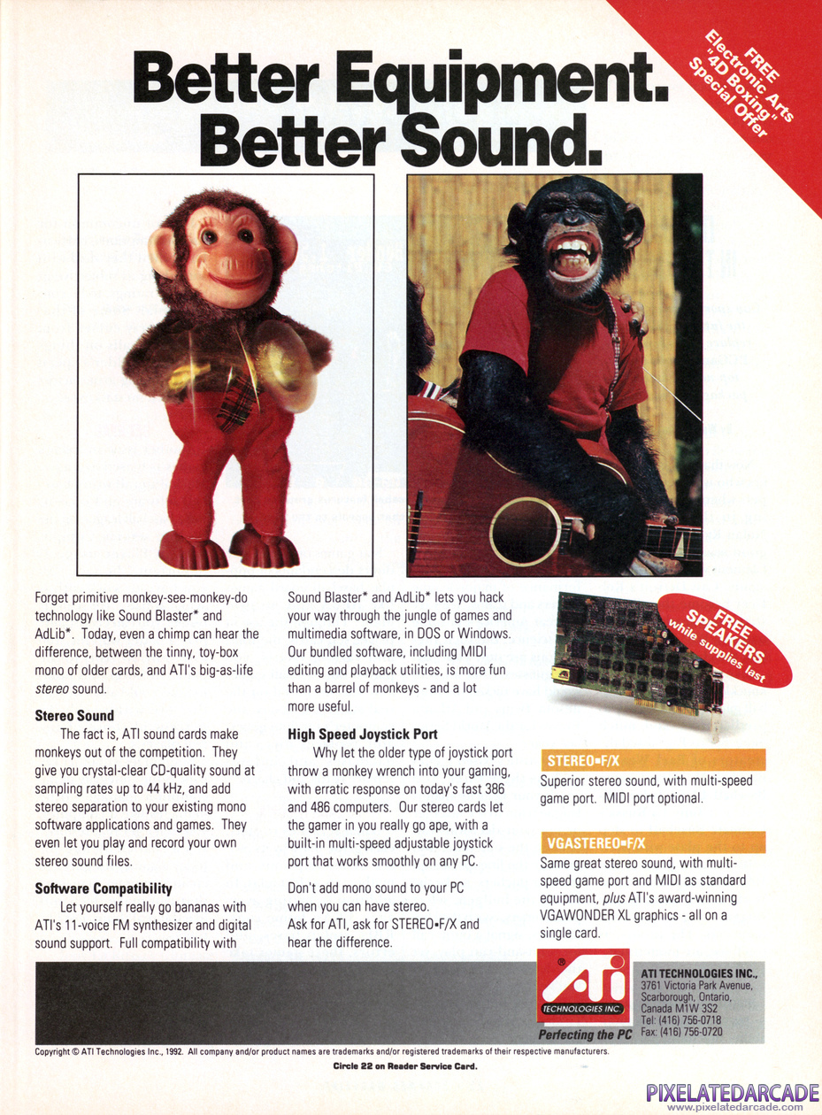 ATI Stereo F/X Advertisement: August 1992 magazine ad