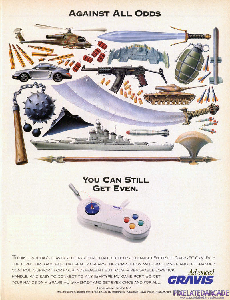 Gravis Gamepad Advertisement: July 1992 magazine ad
