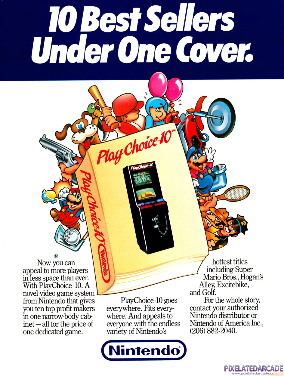 Nintendo PlayChoice-10 Advertisement: Nintendo PlayChoice 10 flyer - Front