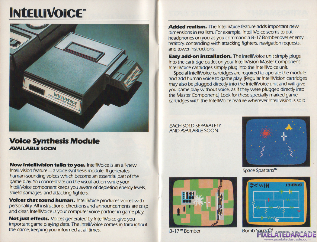IntelliVoice Advertisement: Mattel Electronics 1982 product catalog