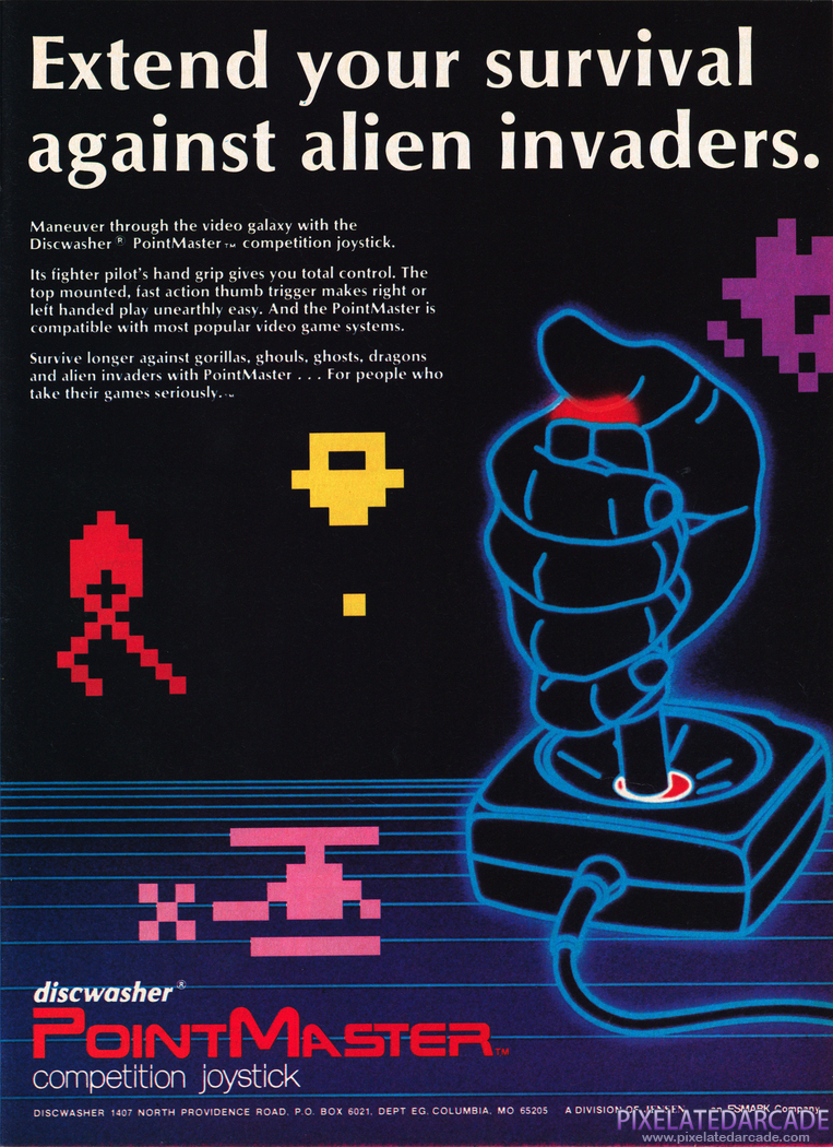 Joystick Advertisement: PointMaster Competition Joystick - 1984 magazine ad