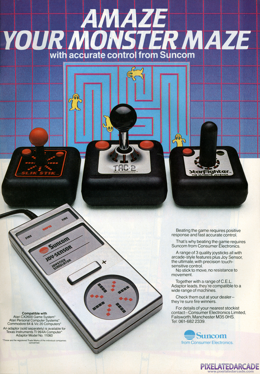 Joystick Advertisement: Suncom - September 1983 magazine ad