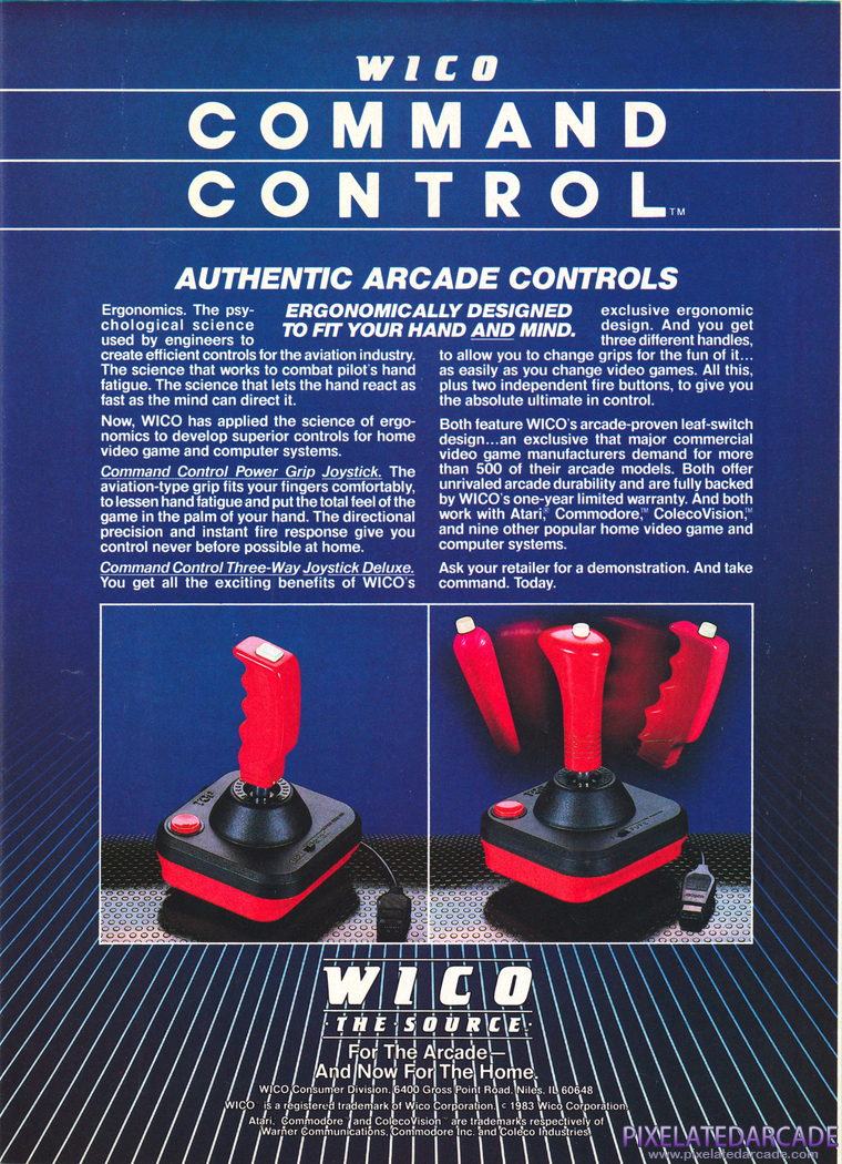 Joystick Advertisement: Wico Command Control - 1983 magazine ad