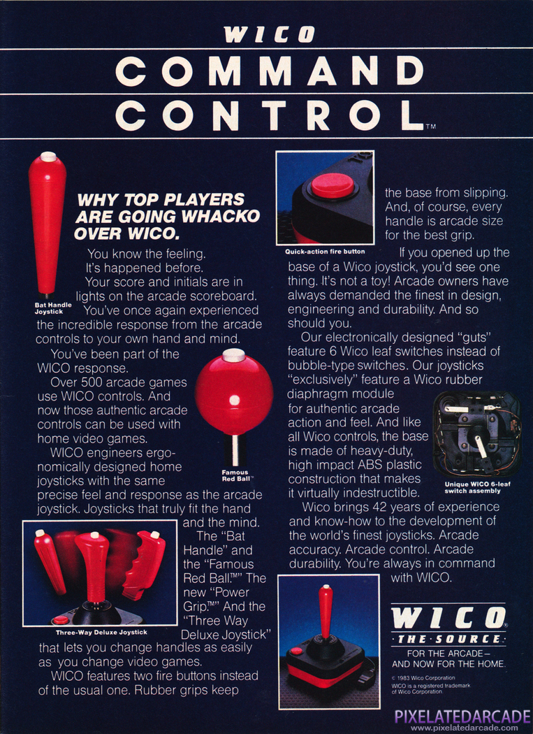 Joystick Advertisement: Wico Command Control - 1984 magazine ad