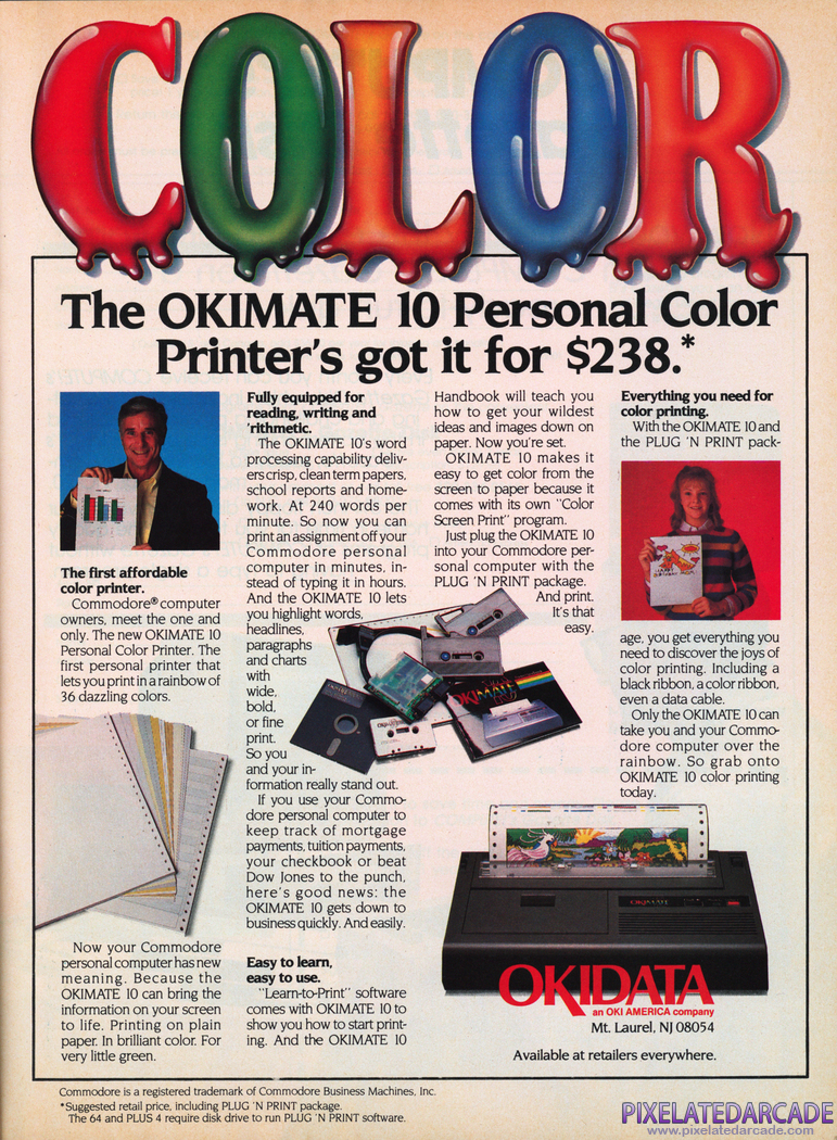 Printer Advertisement: Okidata printer 1985 magazine ad