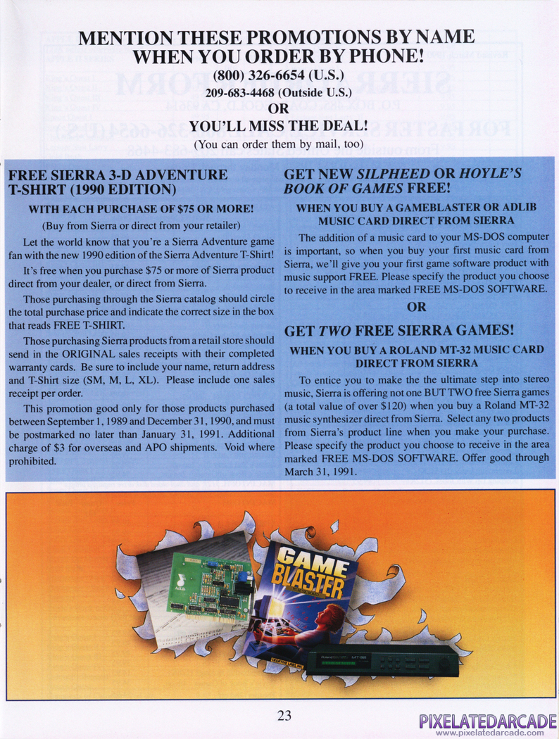 CMS / Game Blaster Advertisement: Sierra On-Line Tenth Anniversary product catalog