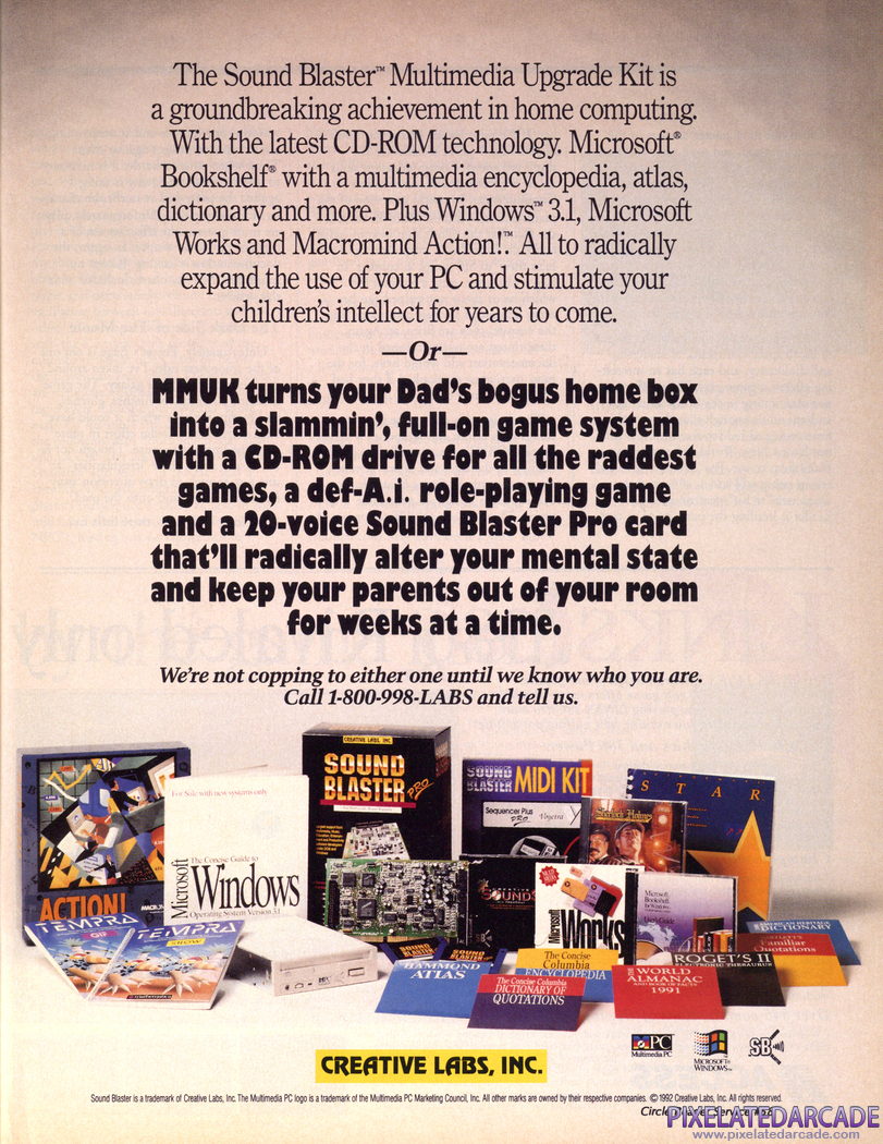 Sound Blaster Pro Advertisement: July 1992 magazine