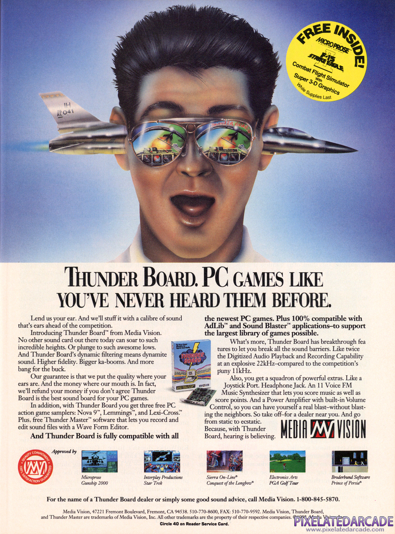 Thunderboard Advertisement: August 1992 magazine ad