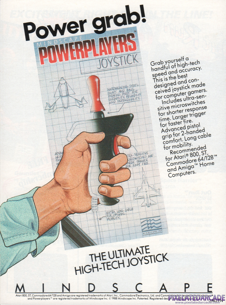 Joystick Advertisement: Powerplayers joystick in the Mindscape product catalog