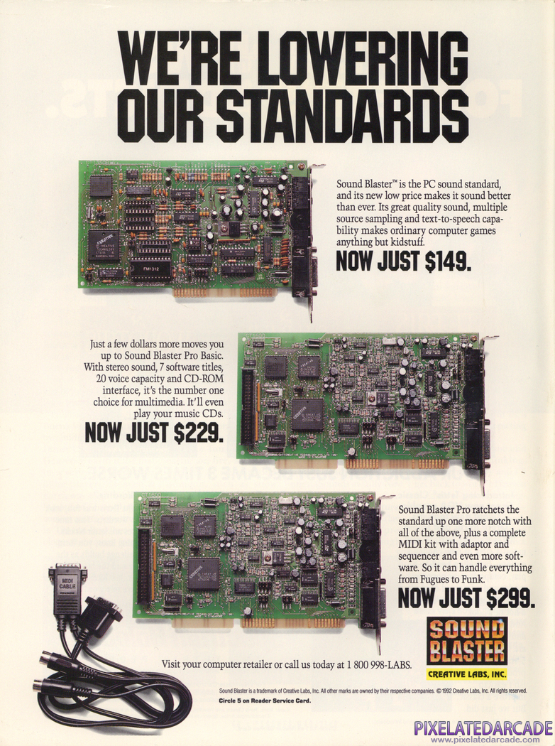 Sound Blaster Advertisement: August 1992 magazine ad