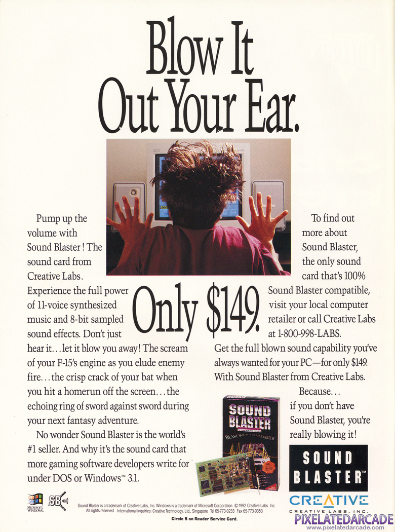Sound Blaster Advertisement: February/March 1993 magazine ad