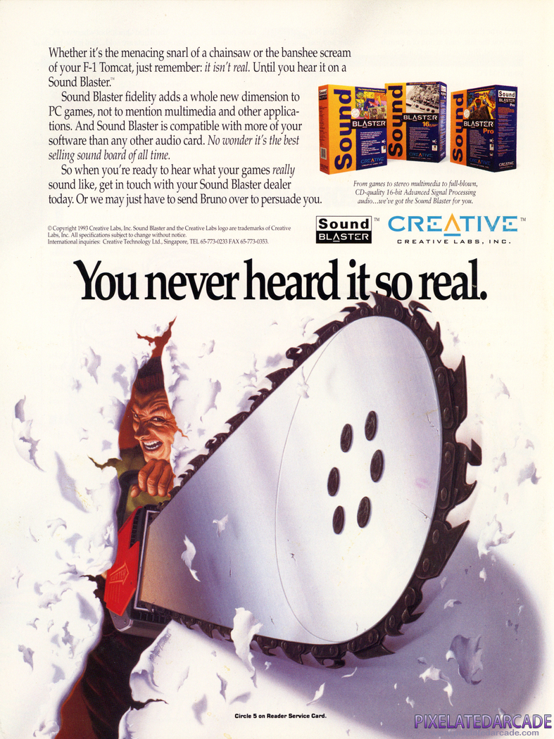 Sound Blaster 16 Advertisement: Creative Labs June 1993 magazine ad