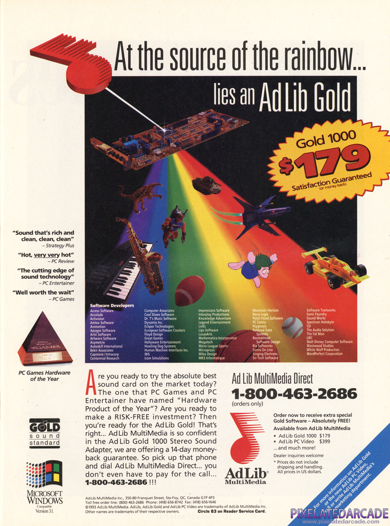 AdLib Gold Advertisement: June 1993 magazine ad