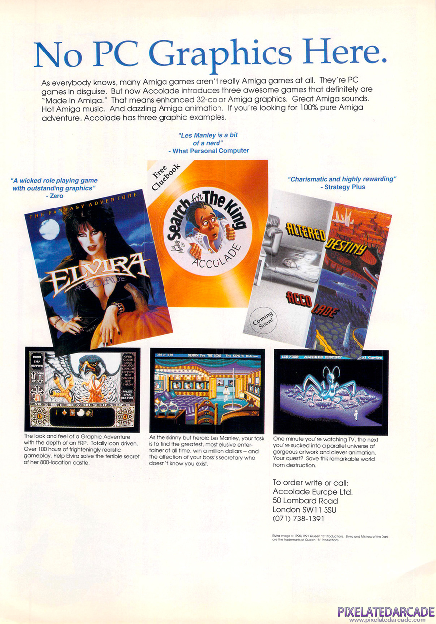 Altered Destiny Advertisement: Accolade May 1991 magazine ad