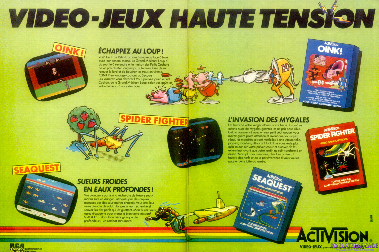Spider Fighter Advertisement: Activision September 1983 magazine ad (French)