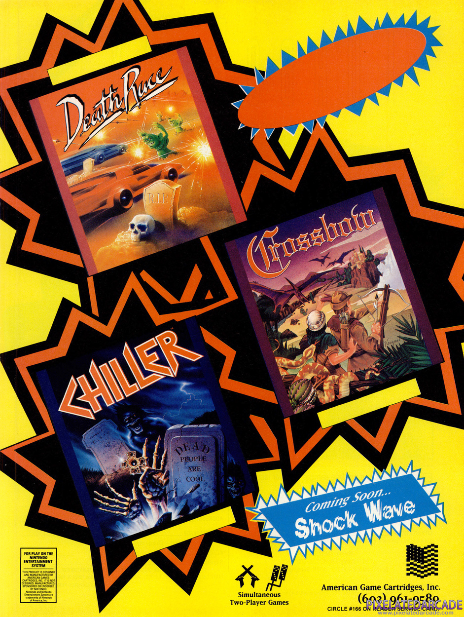 Chiller Advertisement: American Game Cartridges December 1990 magazine ad