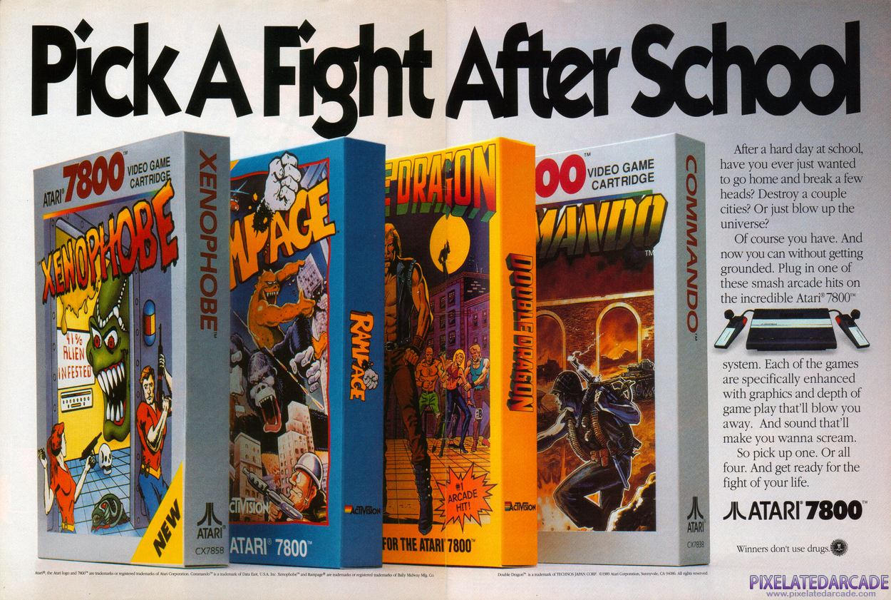 Commando Advertisement: Atari 7800 March 1990 magazine ad