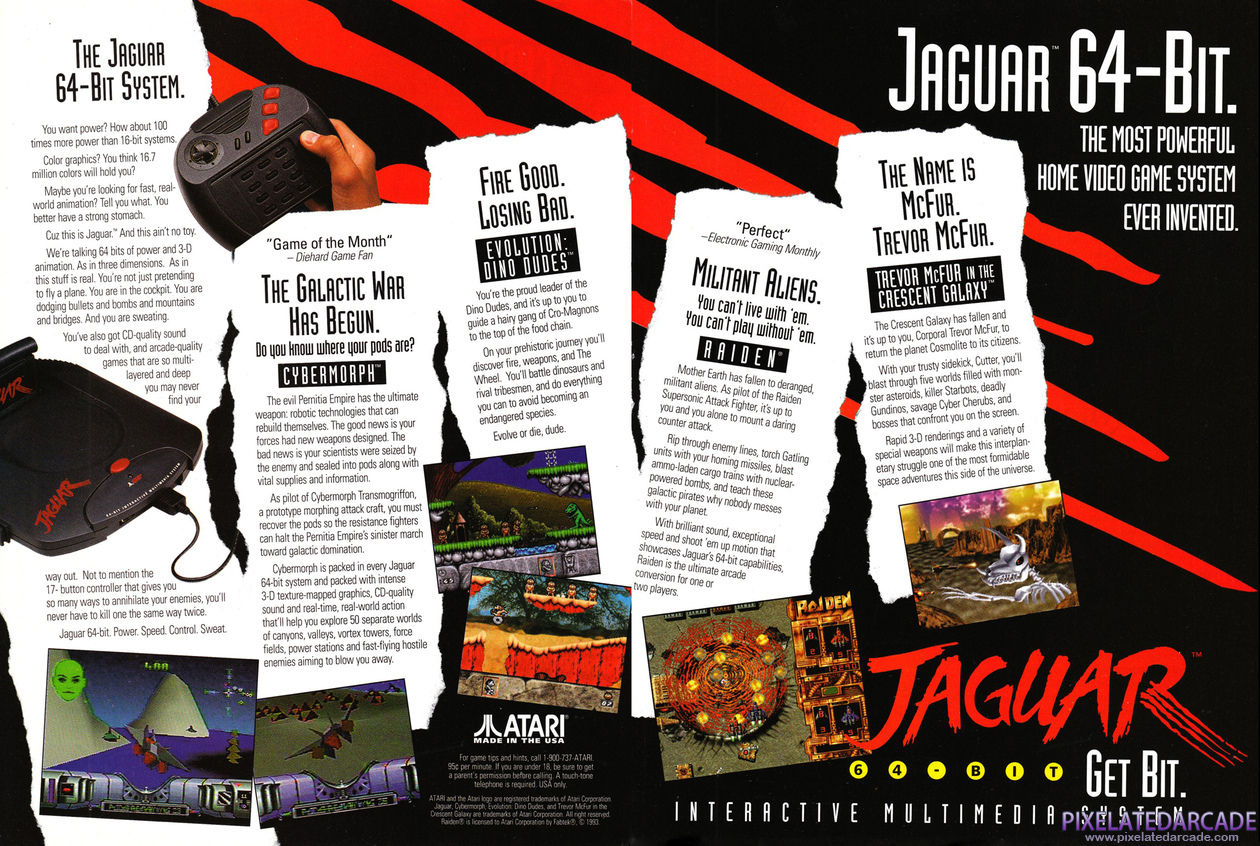 Trevor McFur in the Crescent Galaxy Advertisement: Atari Jaguar June 1994 magazine ad