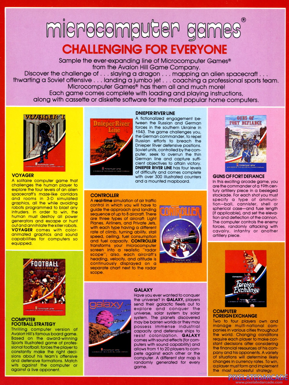  Advertisement: Avalon Hill March 1982 magazine ad