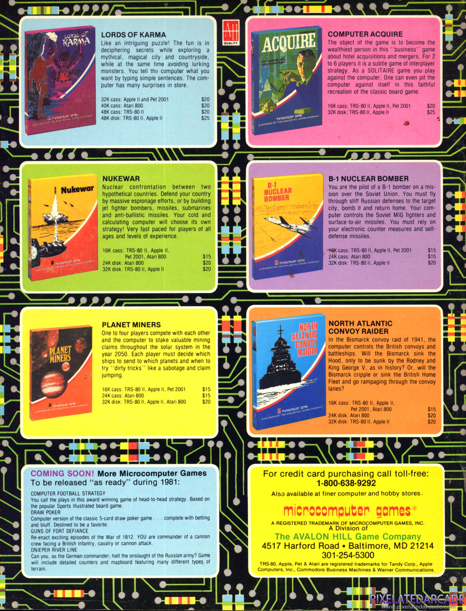  Advertisement: Avalon Hill November 1981 magazine ad