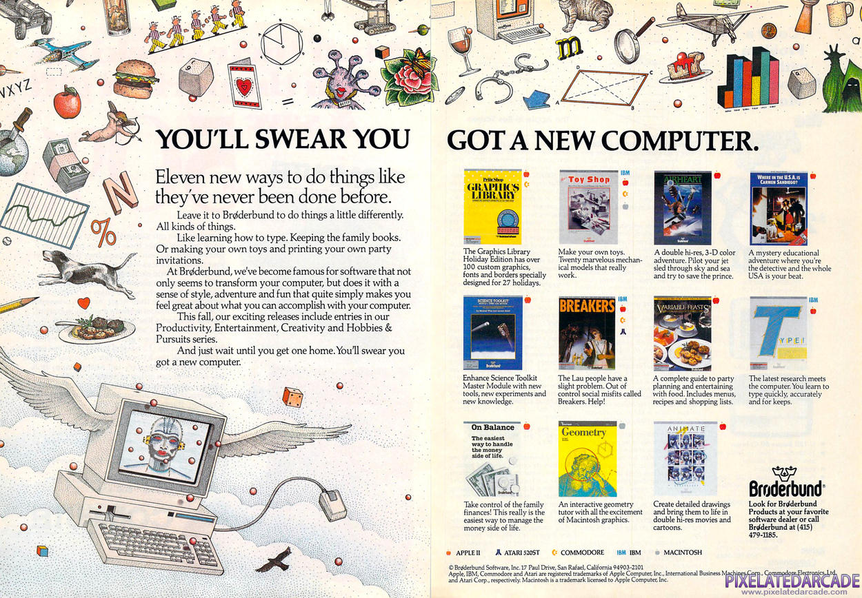 Airheart Advertisement: Brøderbund Software, Inc. December 1986 magazine ad
