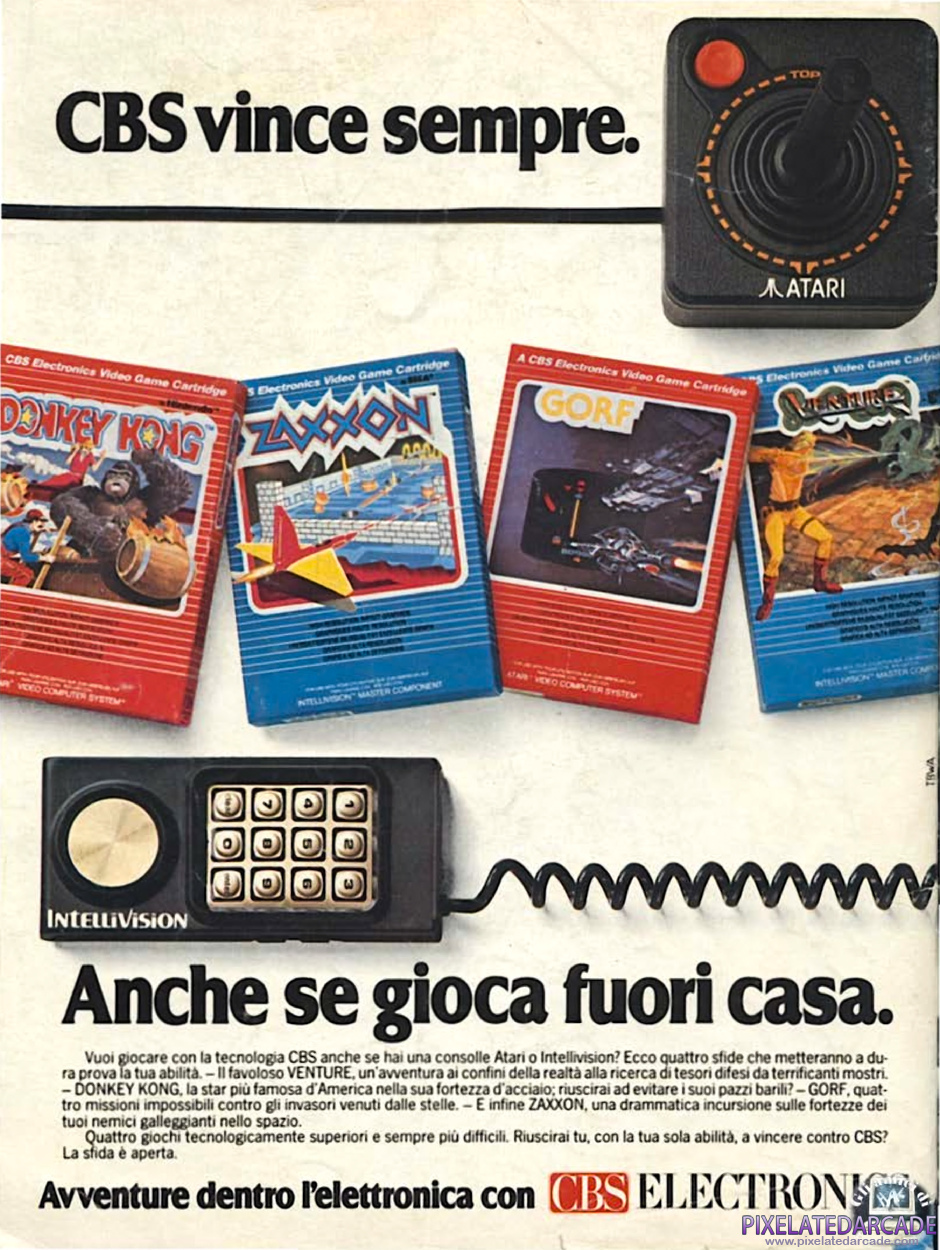 Gorf Advertisement: CBS Electronics June 1984 magazine ad (Italian)