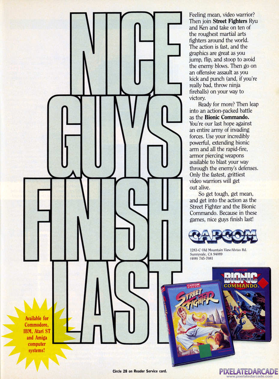Bionic Commando Advertisement: Capcom Fall 1988 magazine ad