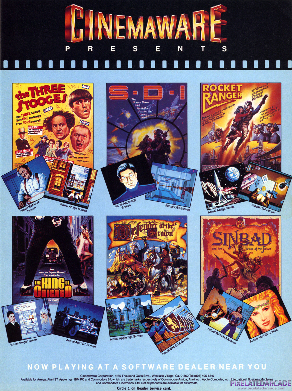  Advertisement: Cinemaware Fall 1988 magazine ad