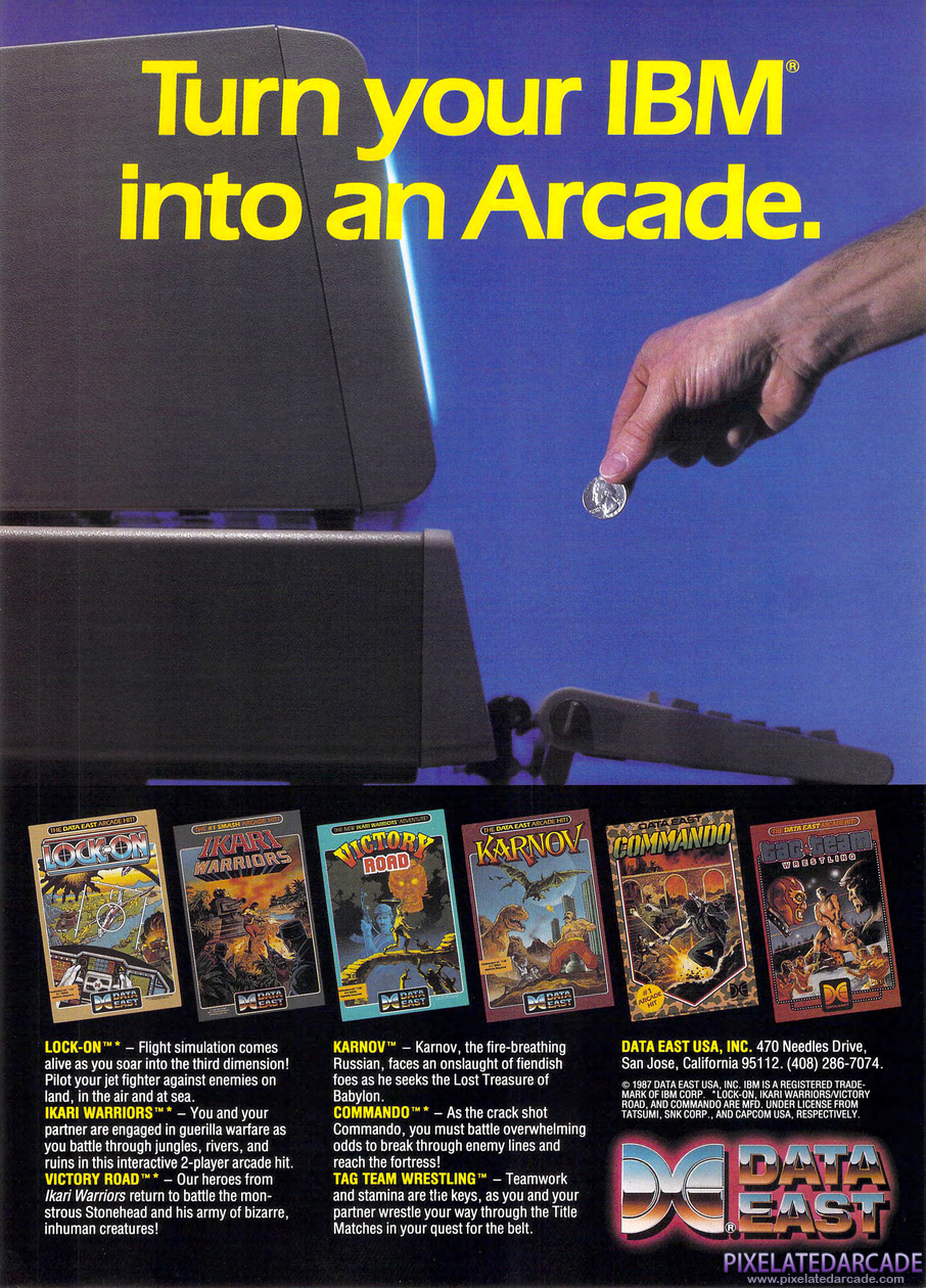 Ikari Warriors II: Victory Road Advertisement: Data East March 1988 magazine ad