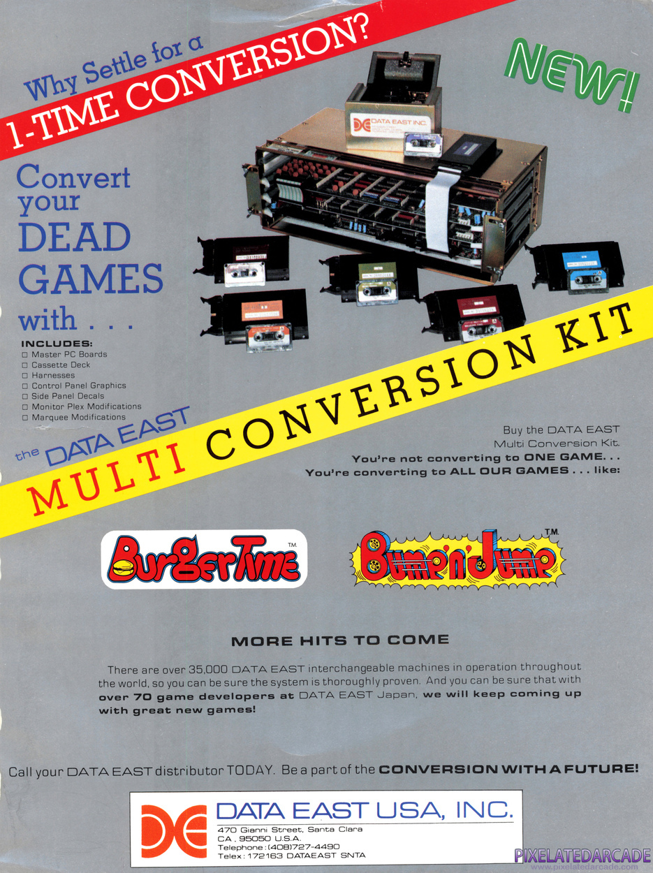 Bump 'N' Jump Advertisement: Data East Multi Conversion Kit flyer