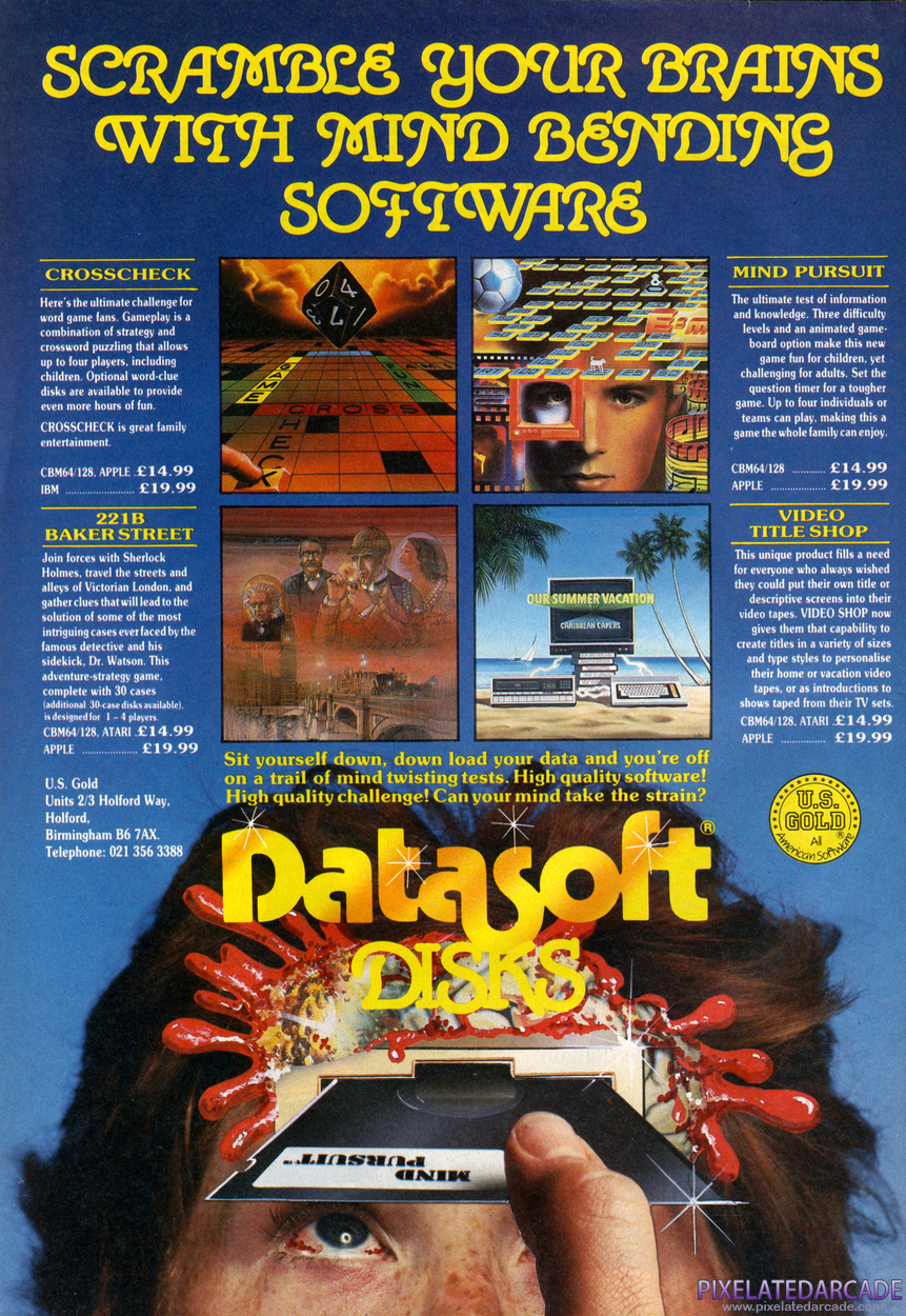 221 B Baker St. Advertisement: Datasoft November 1986 magazine ad