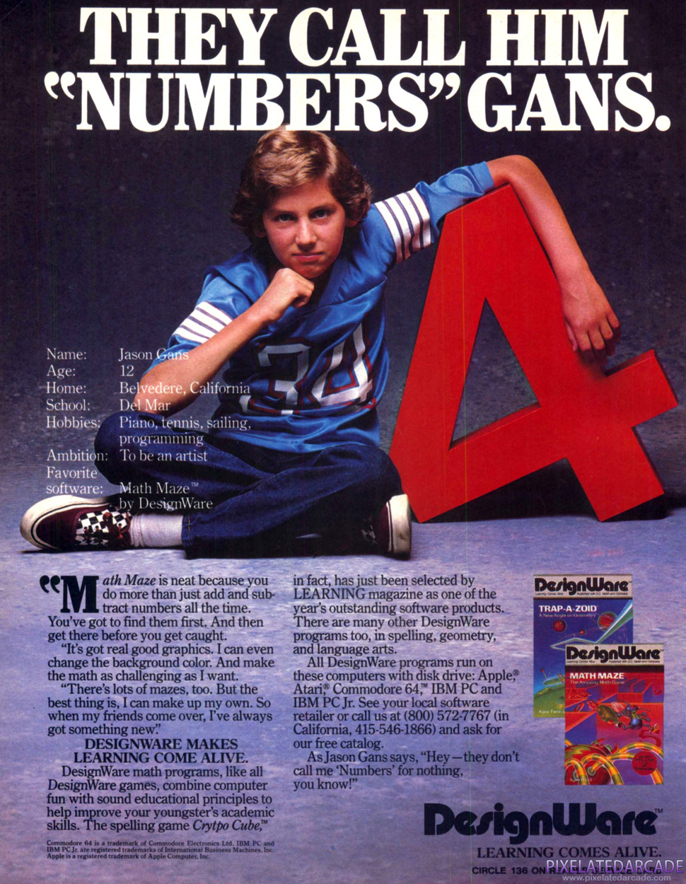 Math Maze Advertisement: DesignWare November 1984 magazine ad
