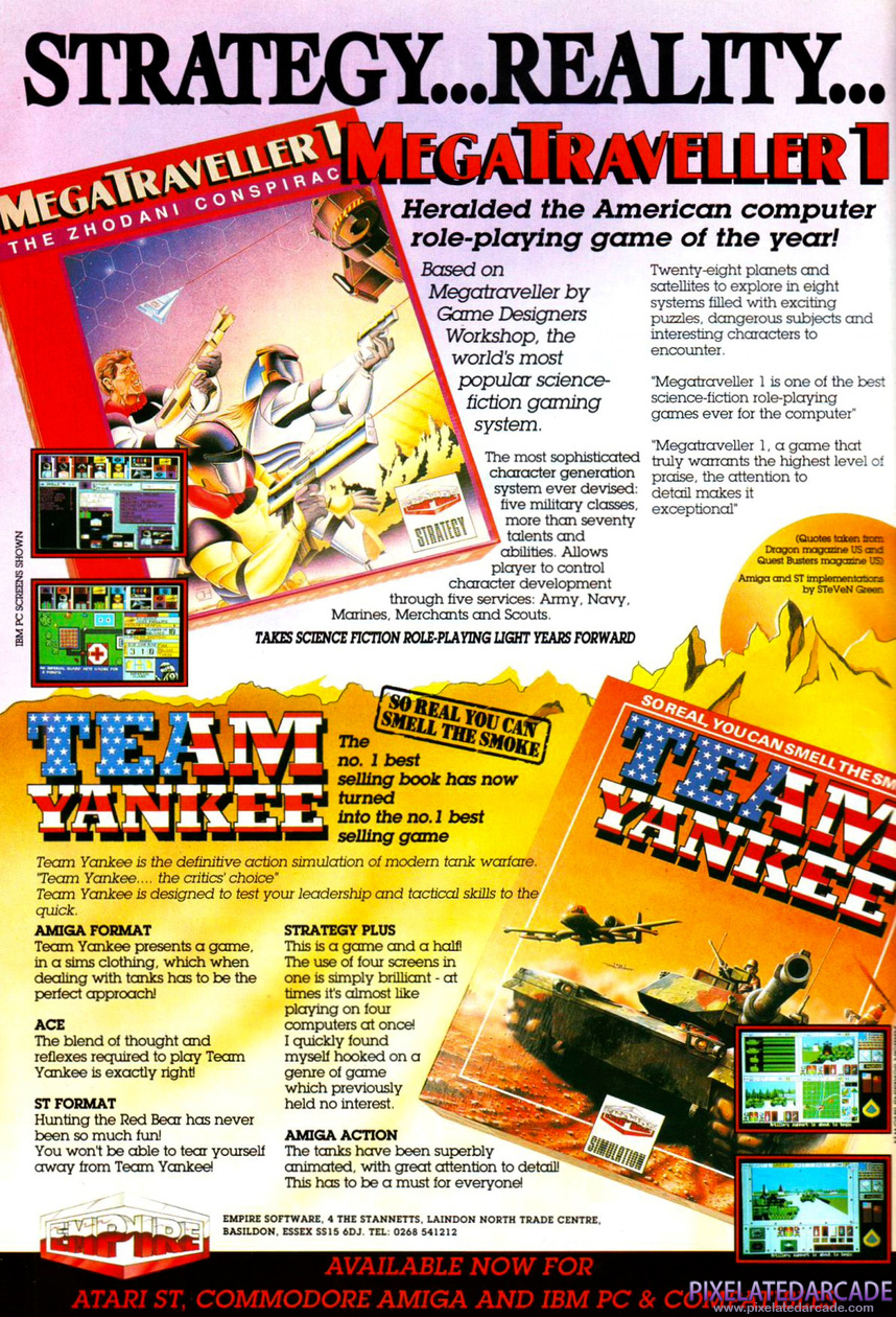 MegaTraveller 1: The Zhodani Conspiracy Advertisement: Empire Software June 1991 magazine ad