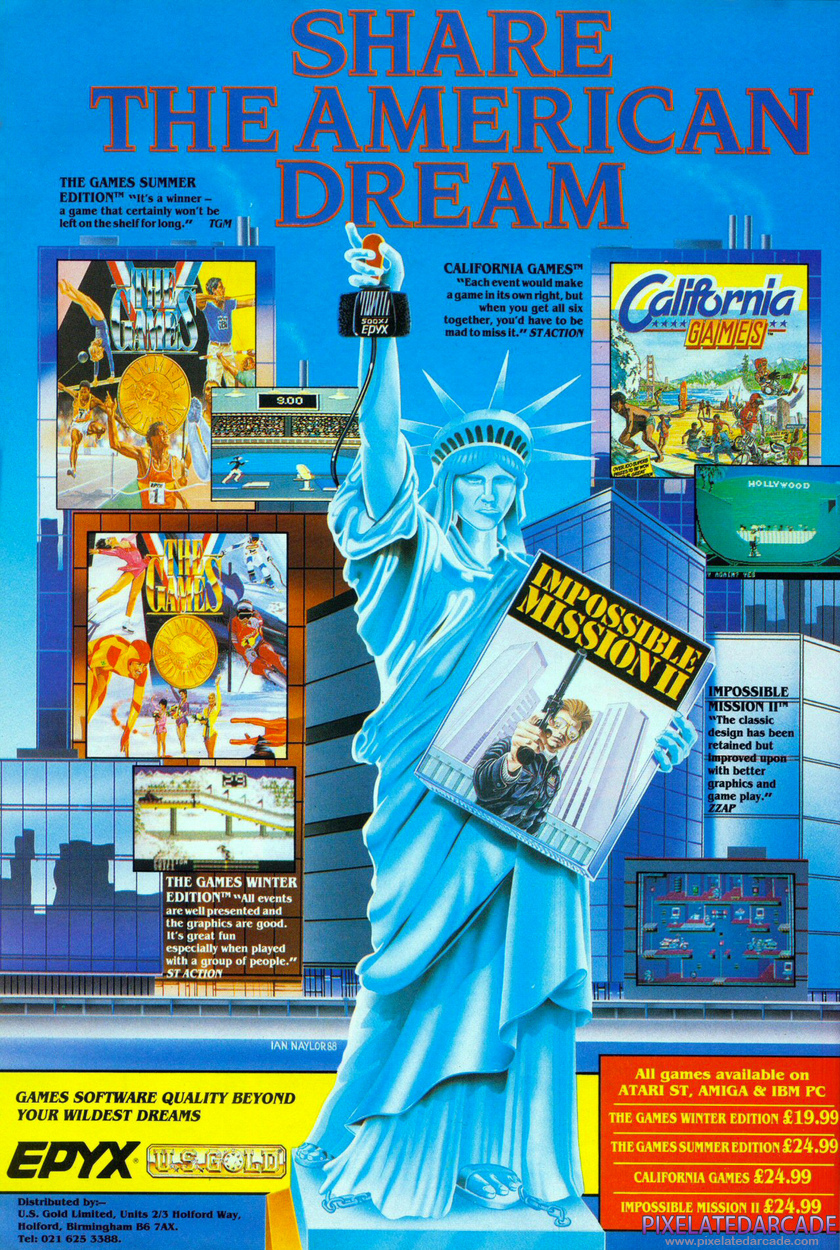 The Games: Summer Edition Advertisement: Epyx / U.S. Gold October 1989 magazine ad