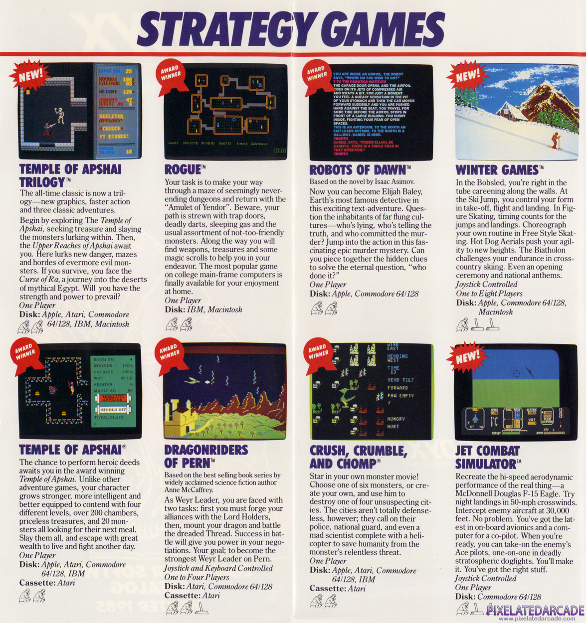 Crush, Crumble and Chomp! Advertisement: Epyx Winter 1985 product catalog