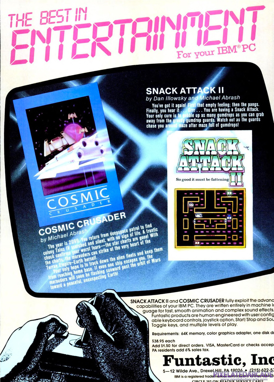 Snack Attack II Advertisement: Funtastic, Inc. April 1983 magazine ad