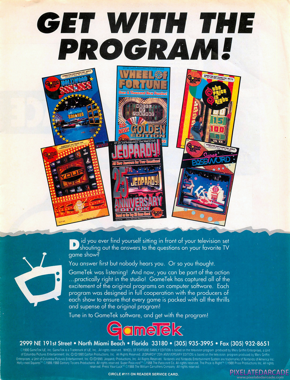 Press Your Luck Advertisement: GameTek November 1990 magazine ad
